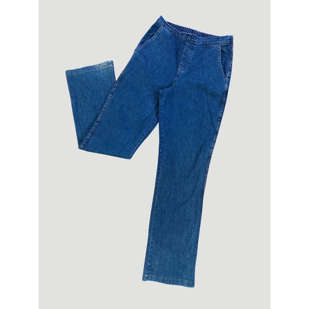 Soft Surroundings Pull-On Jeans Medium Straight Leg Elastic Waist